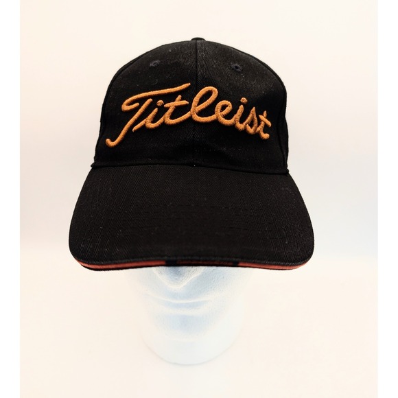 Titleist Other - Titleist Pro V1 Golf Hat Black Orange 3D Logo Adjustable Strap Herringbone Cap